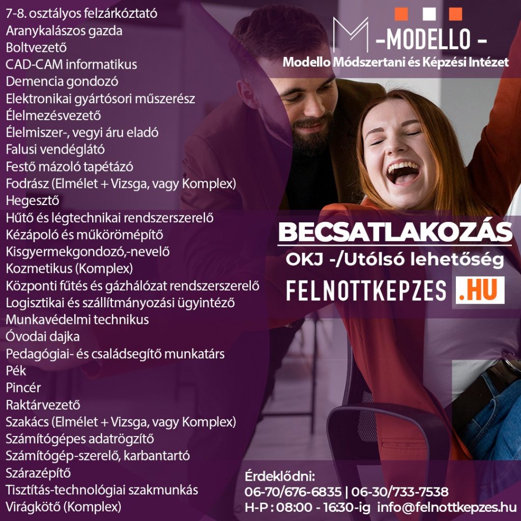 Tanfolyamok 2022, most jelentkezz.